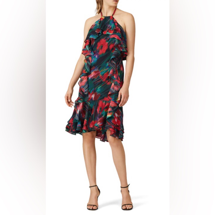 Jason Wu Collective Blurred Floral Halter Dress - Size 10